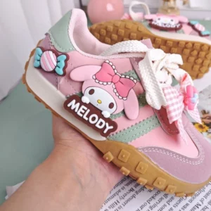 Kids'Casual Shoes Girls Cartoon MELODY PU Leather Outdoor Bow For Anti-slip Sneakers Pink Size 26-37 - Image 5