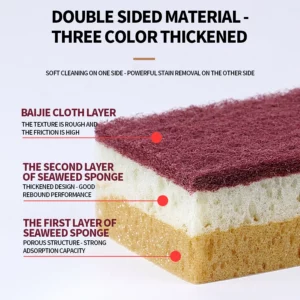 High density sponge cleaning cloth, dishwashing cloth, non greasy kitchen and catering supplies, sponge brush, pot and bowl - Image 2
