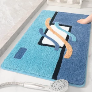 Carpet Super Absorbent Bath Rugs Bath Mat Floor Decorative Bath Rug Bathroom Rugs Microfiber Floor Mats For Tub Bathroom Doormat - Image 2