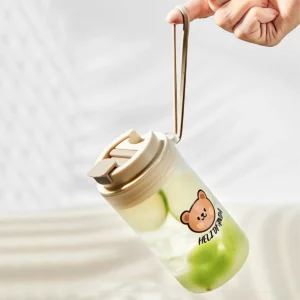 WORTHBUY 350Ml Reusable Plastic Water Bottle With Rope Cute Portable Sealed Leak Proof Drinking Cup Travel Sports Water Cup - Image 6