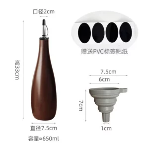 Japanese kitchen seasoning bottle Ceramic oil bottle seasoning household large capacity leak-proof soy sauce - Image 5