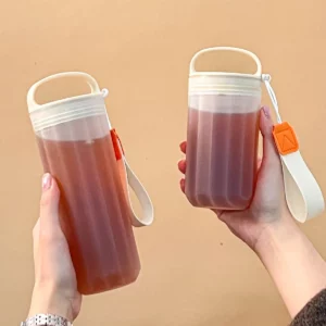 WORTHBUY New 350/550Ml Plastic Water Bottle With Handle&Rope Leak Proof Drinking Bottle Travel Sport Portable Milk Coffee Cup - Image 3