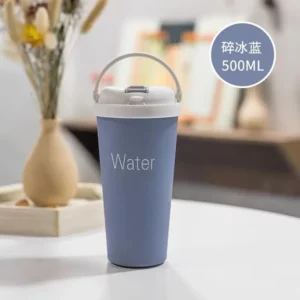 Ins Style Stainless Steel Tumbler with Straw Handle Portable Thermal Coffee Cup for Car Office Gift - Image 4