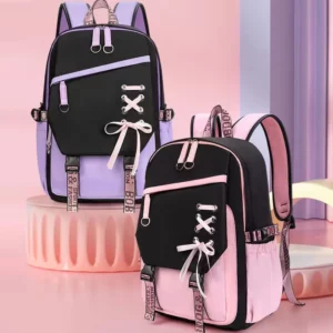Teenagers Cute Schoolbag Shoulder Backpack Nylon Fabric Girls, Large Capacity Splash-Proof - Image 2