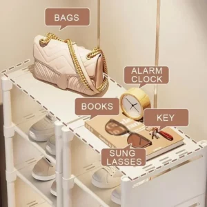 Multi Layer Shoe Rack Storage Rack, Shoe Rack Storage Rack, Space Saving, Wall Corner Stackable Shelves, Adjustable Storage Cabi - Image 3