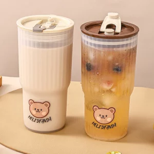 WORTHBUY 650ml Portable Plastic Water Cup Tumbler With Lid Travel Sport Heat-resisting Drinking Bottle Office Milk Coffee Cup - Image 2