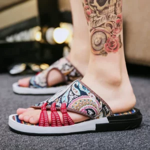 Sandals Man Beach Slippers for Men Eva Canvas High Quality Shoes Fashion Cheap Liquidation Elegant Designer Luxury Low Price Pvc - Image 4
