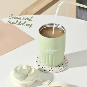 410ML Thermos Coffee Mug Double Wall Stainless Steel Thermos Bottle Vacuum Insulated Thermal Cup Tumbler For Girls Birthday Gift - Image 3
