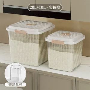 Household Kitchen Rice Buckets Moisture-proof Insect-proof and Sealed Household Rice Flour Boxes Food Storage Containers - Image 3