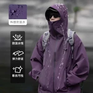Rainstorm waterproof assault jacket camping equipment men's three in one American fast drying brand purple jacket jacket - Image 4