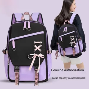 Teenagers Cute Schoolbag Shoulder Backpack Nylon Fabric Girls, Large Capacity Splash-Proof - Image 1
