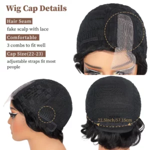 Short Big Curly Wigs for Black Women 5X1 Side Part Lace Bouncy Curl Human Hair Wig 180% Density Short Loose Wave Wigs With Bangs - Image 6