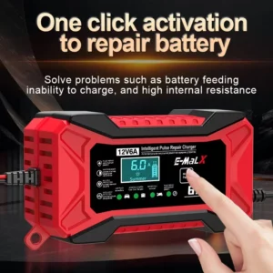 12V 6A Car Battery Charger Pulse Repair LiFePO4 14.6V Smart Fast Charge AGM Deep Cycle GEL Lead-Acid Charger For Auto Motorcycle - Image 3