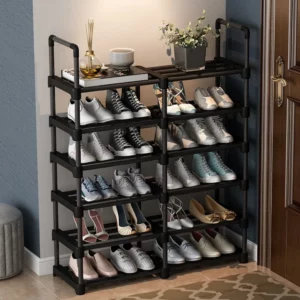 Assembled Shoe Rack Simple Diy 3 Rows Multi-Layer Shoecase Metal Removable Entryway Shoerack Sneakers And Boots Organizer Shelf - Image 4