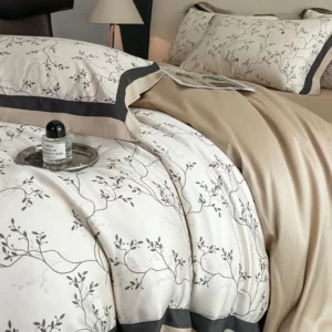 Summer Cooling Soft Silky Lyocell Eucalyptus Bedding Set Double Queen King Flowers Print Duvet Cover Bed Sheet Pillowcases 4Pcs - Image 4