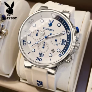 PLAYBOY 2024 Men Watches Top Brand Sports Men Quartz Wristwatches Waterproof Silicone Strap Business Luxury Clock Reloj Hombre - Image 1