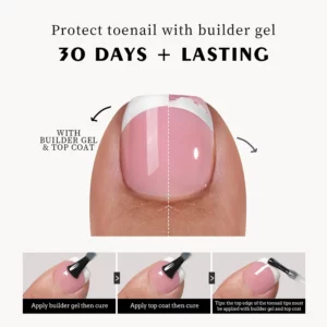 120Pcs Fake Toenails Nude Pink Short Square French Line False Toe Nails Detachable Press On Toenails Acrylic Soft ToeNails Tips - Image 5
