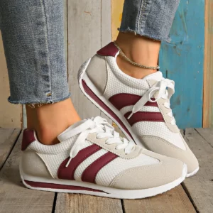 2025 Spring/summer Women's Sneakers Casual Platform Female New Striped Casual Running Shoes Comfortable Vulcanized Shoes - Image 1