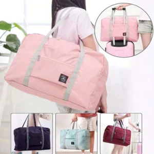 1 set of foldable large capacity travel luggage bag, expandable fitness bag, sports carry on, weekend luggage check-in, luggage - Image 1
