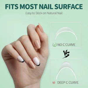 NAILPOP 150pcs Half Cover Short Fake Nail Tips Full Cover 15 Sizes for Nail Extension No C Curve False Nails Art Home DIY Salon - Image 4