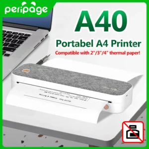 PeriPage A40 Continuous Thermal A4 Printer Wireless PDF Webpage Contract Picture Printers Maker 210mm Paper No Ink or Toner - Image 1