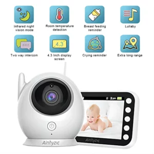 Sunlight 0024.3" Display 720P Baby Phone Camera 2.4G Wireless Two-way Audio Nanny Feeding Alarm Temperature Sensor Video Baby M - Image 2