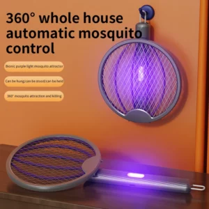 Foldable Electric Mosquito Swatter 3-in-1 Electric Mosquito Killer Anti-mosquito Lamp Rechargeable Wall-Mounted Mosquito Swatter - Image 3