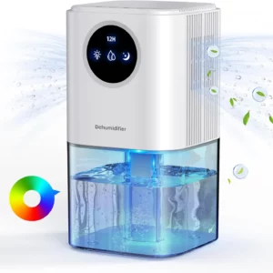 Portable Dehumidifier With 35 Ounces Capacity, Silent Operation, With Romantic Colorful Lights, Timer Switch - Image 1
