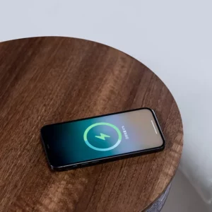 Smart Round Tea Table with Bluetooth Speaker Living Room Corner Table with Wireless Charging Portable Multi-Function Side Table - Image 5