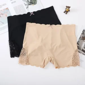 Sexy Lace Edge Soft Seamless Safety Short Pants Summer Under Skirt Shorts Modal Ice Silk Breathable Short Tights Women Underwear - Image 3