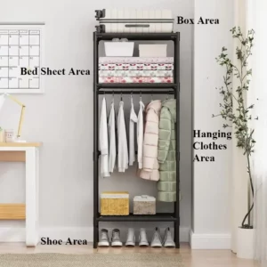 Floor Type Clothes Hanger Multifunctional Clothing Organizer Standing Storage Shelf Multi-Layer Widening and Raising Coat Hanger - Image 2