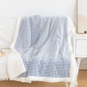Winter Plaid Lambing Blanket Warm Soft Thick-Textured Fleece Blanket Sofa Blanket Covers Multifunctional Decorative Blankets - Image 6