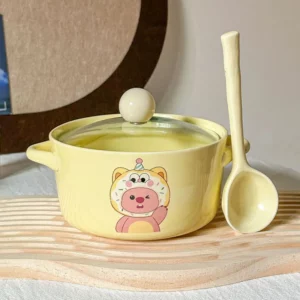 850ml Cute Zanmang Loopy Ceramics Instant Noodle Bowl Cartoon Anime Student Dormitory Hand Drawn Soup Bowl Kawaii Girl Gifts - Image 3
