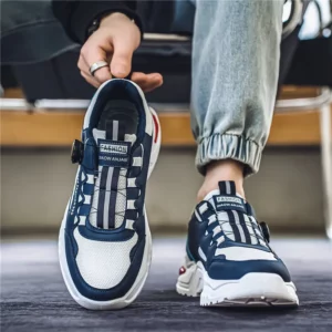 Men's Korean rotating buckle fashion casual sports shoes four season soft soled non slip outdoor running shoes student sneakers - Image 5