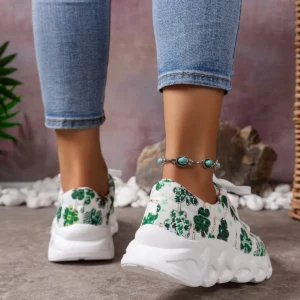 Fashion Mesh Printed Sock Sneakers Women Rhinestone Knitted Breathable Flats Shoes Woman Comfort Non-Slip Running Walking Shoes - Image 5