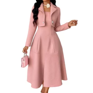 Winter New French Women's Professional Suit Jacket Dress Two-piece Set High-quality Socialite Temperament Dress Evening Dress - Image 5