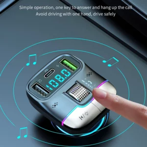Bluetooth 5.4 FM transmitter car MP3 music player car lossless USB cigarette lighter car charger PD fast charging - Image 6