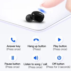 X9 Wireless Earphone Bluetooth-compatible 5.0 With Mic Single in-Ear Sports Headset For Xiaomi Huawei Stereo Sound Headphones - Image 3