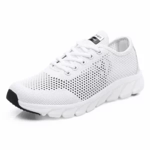 2024 New cross-border large summer hollowed-out woven women's sports casual shoes light running shoes White shoes - Image 3