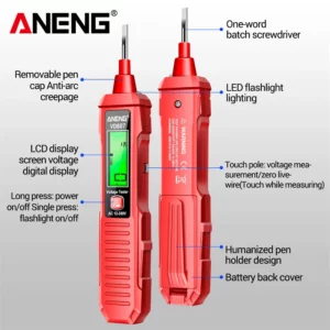 ANENG VD807 One-word Induction Portable 50/60Hz Smart Electric Pen Tester NCV Sensor AC 12-300V Non-contact Wire Detector Tools - Image 5