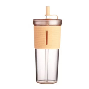 710ml/24oz Large Capacity Coffee Cup, Plastic Water Bottle With Straw, High Temperature Resistant Clear,Reusable Cups with Straw - Image 6