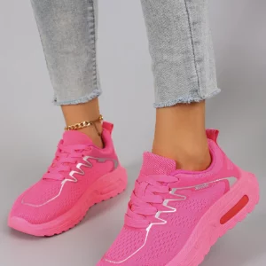 Spring and Autumn New Product Women's Candy Color Simple, Comfortable, Breathable, Wear resistant Lace up Sports Shoes - Image 1