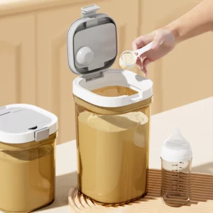 Airtight Coffee Milk Powder Storage Container with Scoop, 800/1300/1800ml Sealed Jar Durable, Keeps Fresh & Dry, Easy to Clean - Image 1