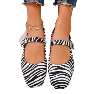 2025 Summer Hot Sale Buckle Strap Women's Round Toe Flats Soft Sole Casual Shoes Printing Shallow Plus Size Daily Outdoor Flats - Image 6