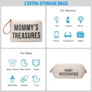 Mommy Bag Travel Storage Bag Waterproof 3-Pack Wet Dry Separation Baby Diaper Storage Packing Portable Pouch Large Capacity Bags - Image 4