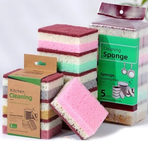 High density sponge cleaning cloth, dishwashing cloth, non greasy kitchen and catering supplies, sponge brush, pot and bowl - Image 1