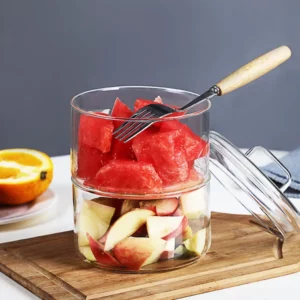 1Pcs Heat Resistant Glass Bowl Stackabe Round Fruit Salad Bowls Clear Kitchen Food Storage Container Salad Bowl - Image 5