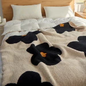 Korean Style A-type Blanket No Hair Loss Half-edge Velvet Knitted Four Seasons Universal 130X170CM Blanket Sofa Blanket Bedding - Image 3