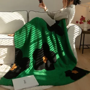 Korean Style A-type Blanket No Hair Loss Half-edge Velvet Knitted Four Seasons Universal 130X170CM Blanket Sofa Blanket Bedding - Image 2