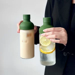 2025 New High Borosilicate Glass Cold Extraction Bottle Creative Portable Juice Cold Water Bottle Ins Wind Cold Water Cup - Image 1